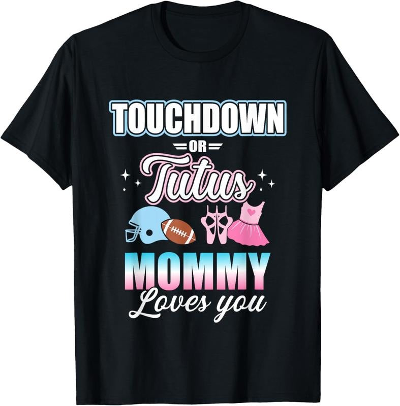 100% Cotton Gender Reveal Touchdowns Tutus Mommy Matching Party T-Shirts, Hoodie, Sweatshirt