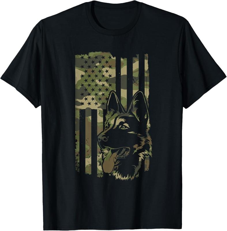 100% Cotton German Shepherd Dog Dog Lover Shepherd USA Flag 4th July T-Shirts, Hoodie, Sweatshirt