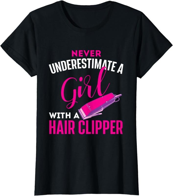 [100% Cotton]Girl With Hair Clipper - Hairdresser Hair Stylist Barber T-Shirt Hoodie Sweatshirt | PrintMintTees.com