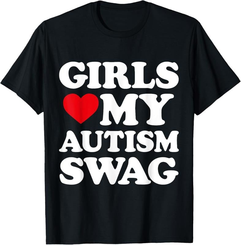 100% Cotton Girls Love My Autism Swag Funny Girls Heart Autism Awareness T-Shirt Hoodie, Sweatshirt | PrintMintTees.com