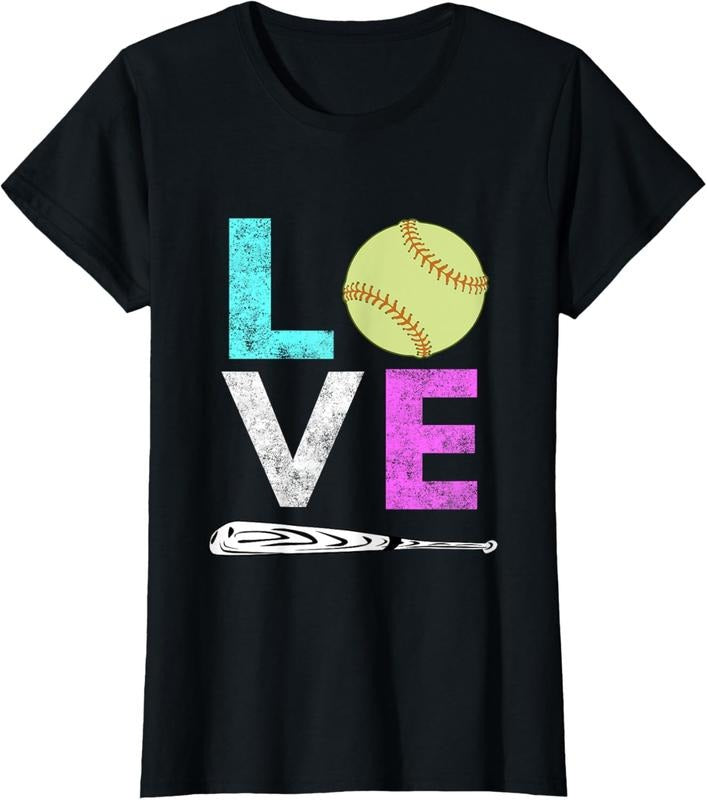 100% Cotton Girls Love Softball Best Fun Birthday Gift TShirt Hoodie, Sweatshirt | PrintMintTees.com