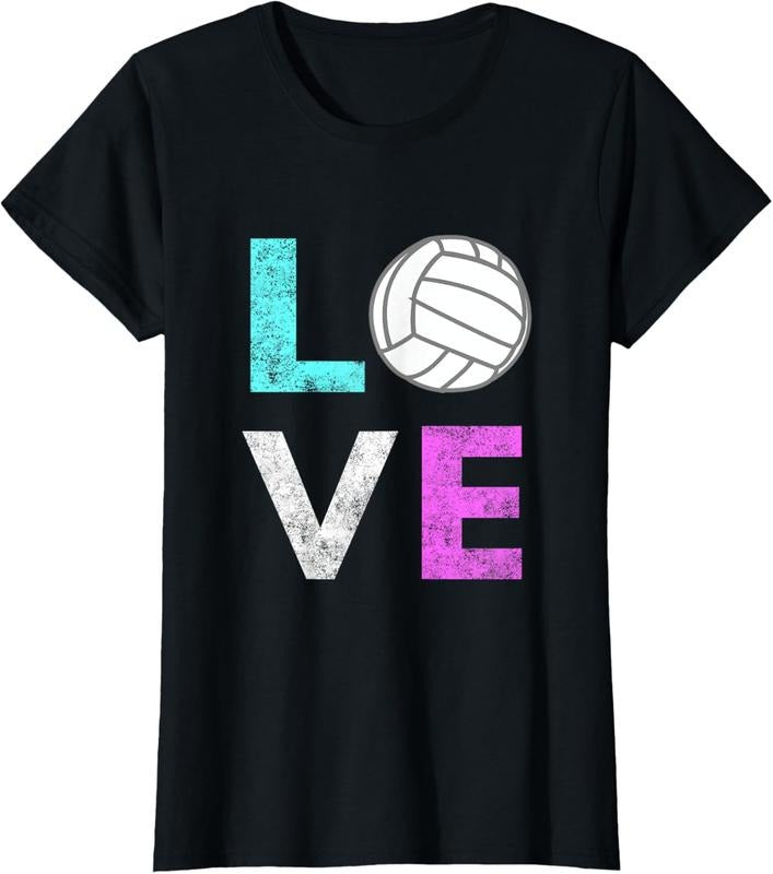 100% Cotton Girls Love Volleyball Best Fun Birthday Gift TShirt T-Shirt Hoodie, Sweatshirt | PrintMintTees.com