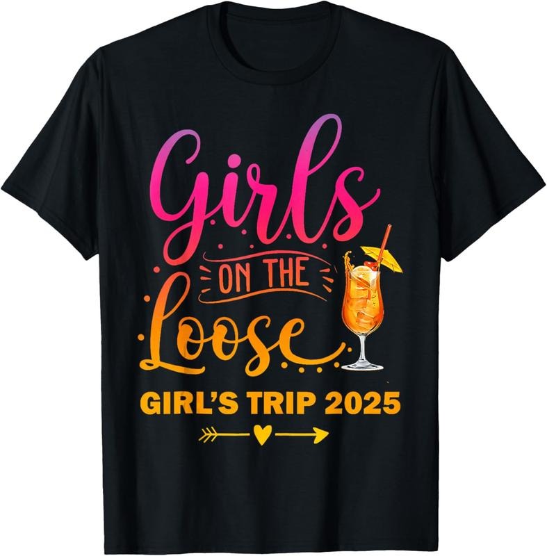 100% Cotton Girls On The Loose, Tie Dye Girls Weekend Trip 2025 T-Shirt Hoodie Sweatshirt | PrintMintTees.com