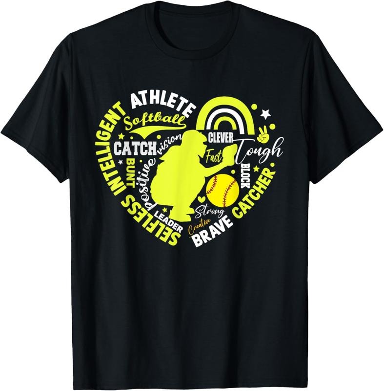 100% Cotton Softball Catcher Teens Heart Brave Catcher T-Shirts, Hoodie, Sweatshirt