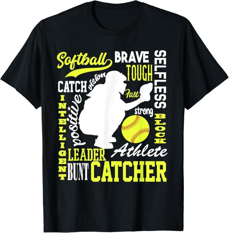 100% Cotton Girls Softball Catcher Great for Teens Traits Of A Catcher T-Shirt Hoodie Sweatshirt | PrintMintTees.com