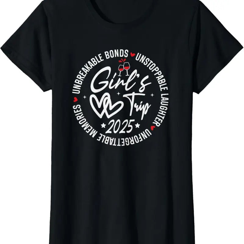 100% Cotton Girls Trip 2025 Womens Weekend Vacation Matching Besties T-Shirt Hoodie, Sweatshirt | PrintMintTees.com