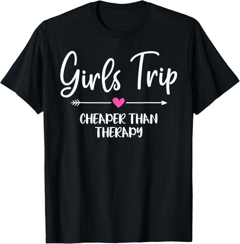 100% Cotton Girls Trip Cheaper Than A Therapy Funny Bachelorette Party T-Shirt Hoodie Sweatshirt | PrintMintTees.com