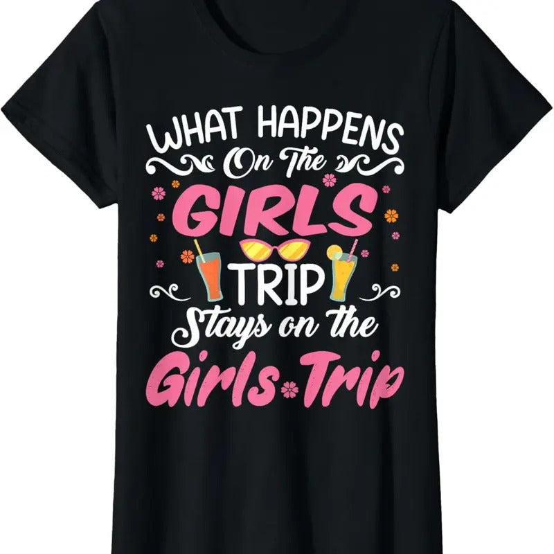 100% Cotton Girls Trip Funny Girls Vacation Holidays Weekend Trip T-Shirt Hoodie Sweatshirt | PrintMintTees.com