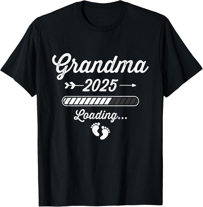 100% Cotton Grandma 2025 Loading New Announcement T-Shirts, Hoodie, Sweatshirt