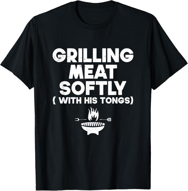 100% Cotton Grilling Meat Softly His Tongs BBQ T-Shirts, Hoodie, Sweatshirt