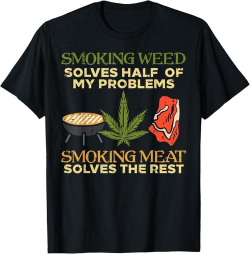 100% Cotton Grilling Solves Half Problems Meat Funny Bbq Barbecue Men T-Shirt Hoodie Sweatshirt | PrintMintTees.com