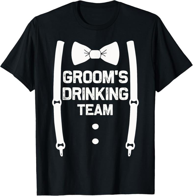 100% Cotton Groom's Drinking Team | Bachelor Party Squad | Wedding T-Shirt Hoodie, Sweatshirt | PrintMintTees.com