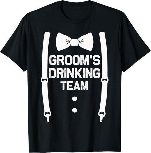 100% Cotton Groom's Drinking Team | Bachelor Party Squad | Wedding T-Shirt Hoodie, Sweatshirt | PrintMintTees.com