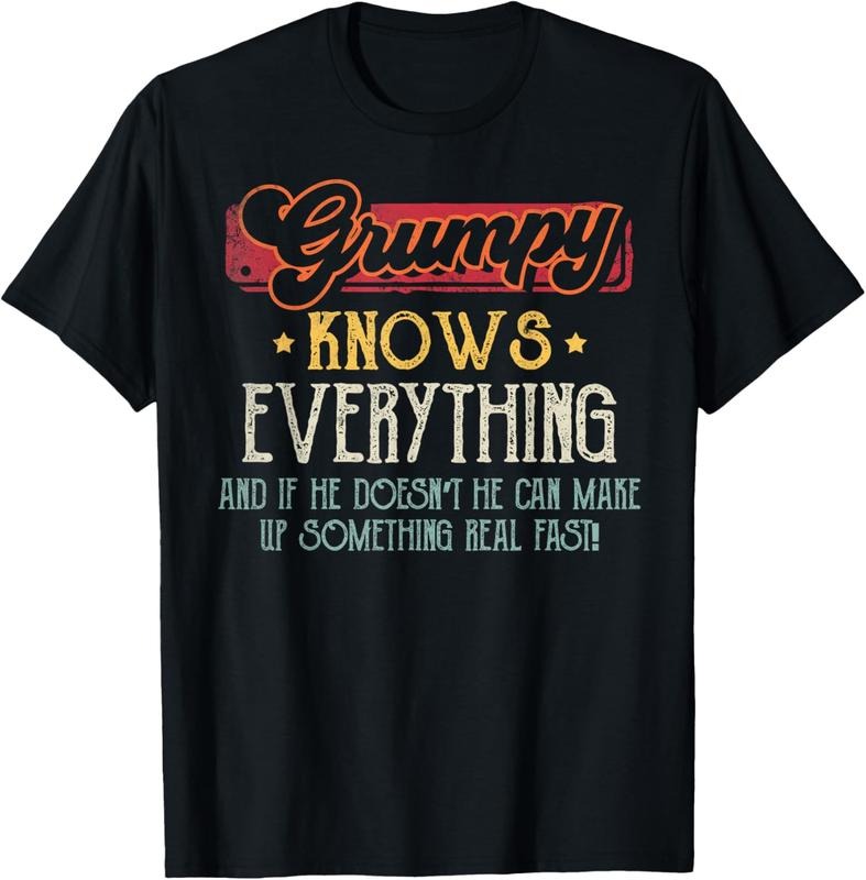 100% Cotton Grumpy Knows Everything Funny Grumpy Grandson T-Shirts, Hoodie, Sweatshirt