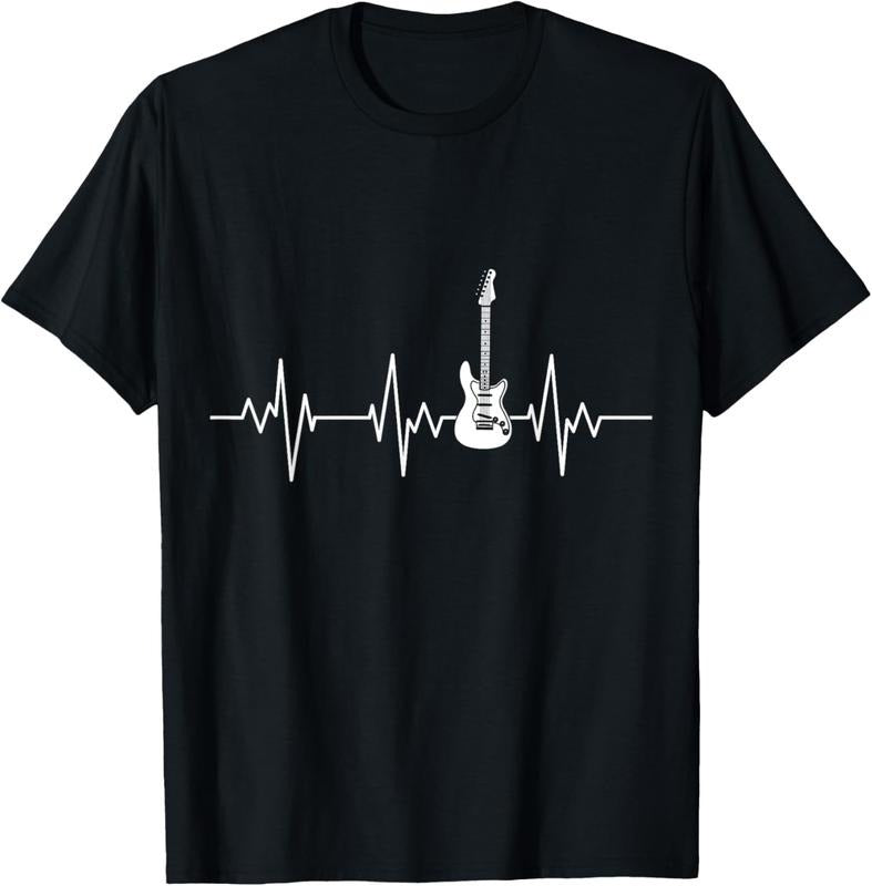 100% Cotton Guitar Guitarist Electric Guitar Heartbeat Rock Music T-Shirts, Hoodie, Sweatshirt