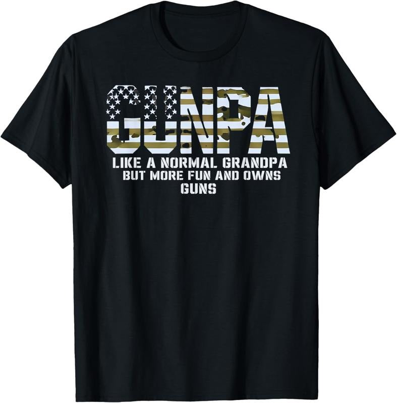 100% Cotton Gunpa Like Normal Grandpa But More Fun Owns Guns T Shirtstyle{N002}2 T-Shirts, Hoodie, Sweatshirt