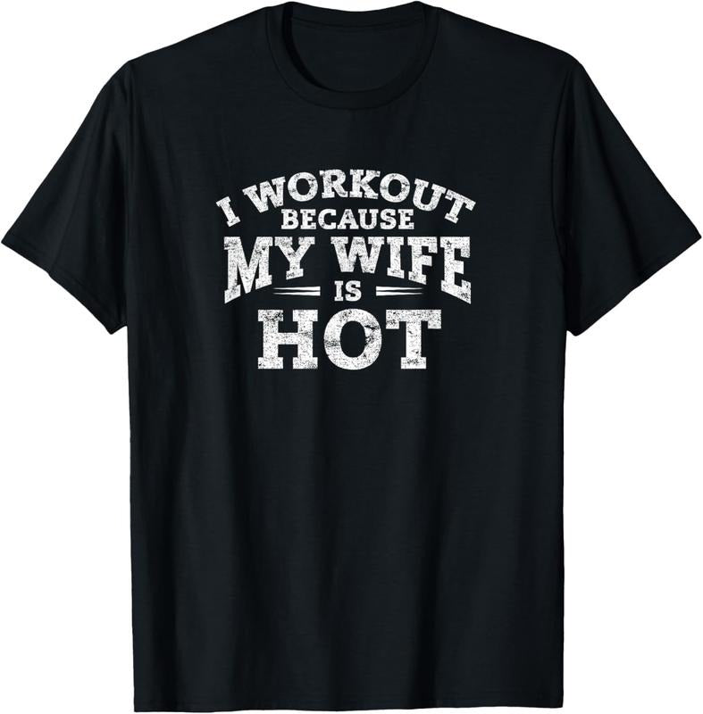 100% Cotton Gym Workout Gifts - I Workout Because My Wife Is Hot T-Shirt Hoodie Sweatshirt | PrintMintTees.com