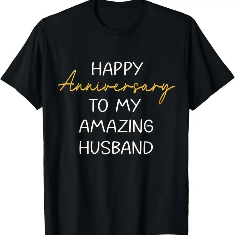 100% Cotton Happy Anniversary My Amazing Husband Idea Couples T-Shirts, Hoodie, Sweatshirt