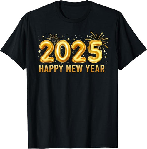 100% Cotton Happy New Year 2025 Eve Party Fireworks Funny Hello 2025 T-Shirt Hoodie Sweatshirt | PrintMintTees.com