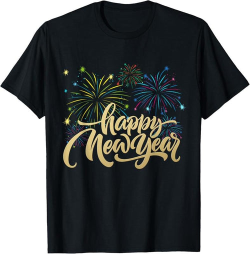 100% Cotton Happy New Year 2025 Fireworks New Year Eve Party 2025 T-Shirt Hoodie Sweatshirt | PrintMintTees.com