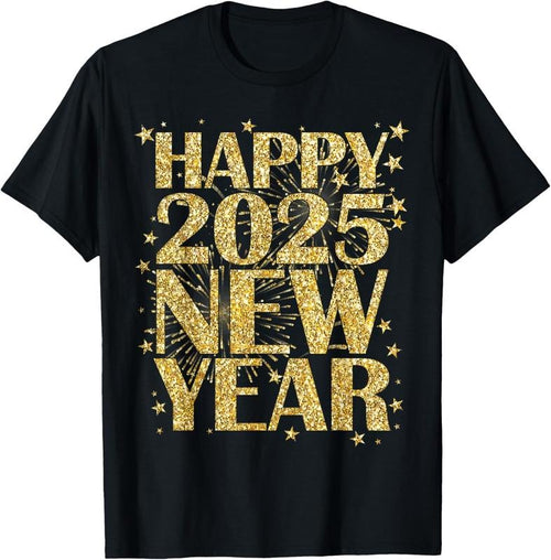100% Cotton Happy New Year 2025 Matching Family New Years Eve T-Shirt Hoodie Sweatshirt | PrintMintTees.com