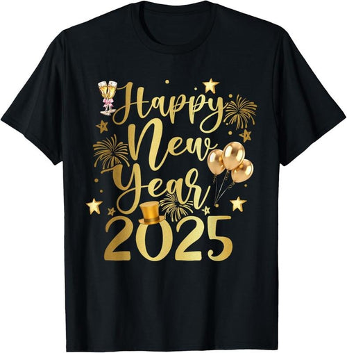 100% Cotton Happy New Year 2025 NYE Party - Funny New Years Eve 2025 T-Shirt Hoodie Sweatshirt | PrintMintTees.com