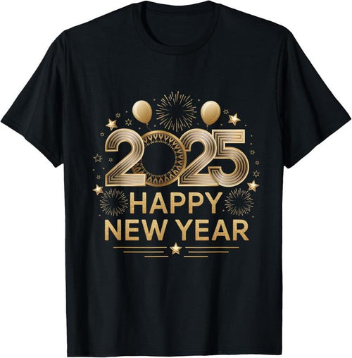 100% Cotton Happy New Year 2025 New Years Eve Countdown Celebration T-Shirt Hoodie Sweatshirt | PrintMintTees.com