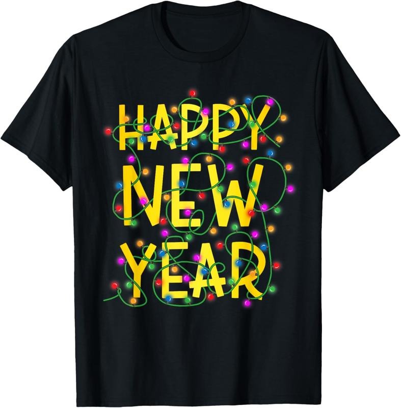 100% Cotton Happy New Year 2025 Party Supplies 2025 Family Matching Xmas T-Shirts, Hoodie, Sweatshirt