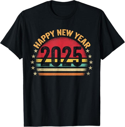 100% Cotton Happy New Year 2025 T-Shirt Hoodie Sweatshirt | PrintMintTees.com