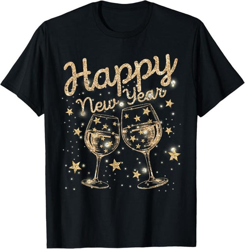 100% Cotton Happy New Year Champagne New Years Men Women T-Shirt Hoodie, Sweatshirt | PrintMintTees.com