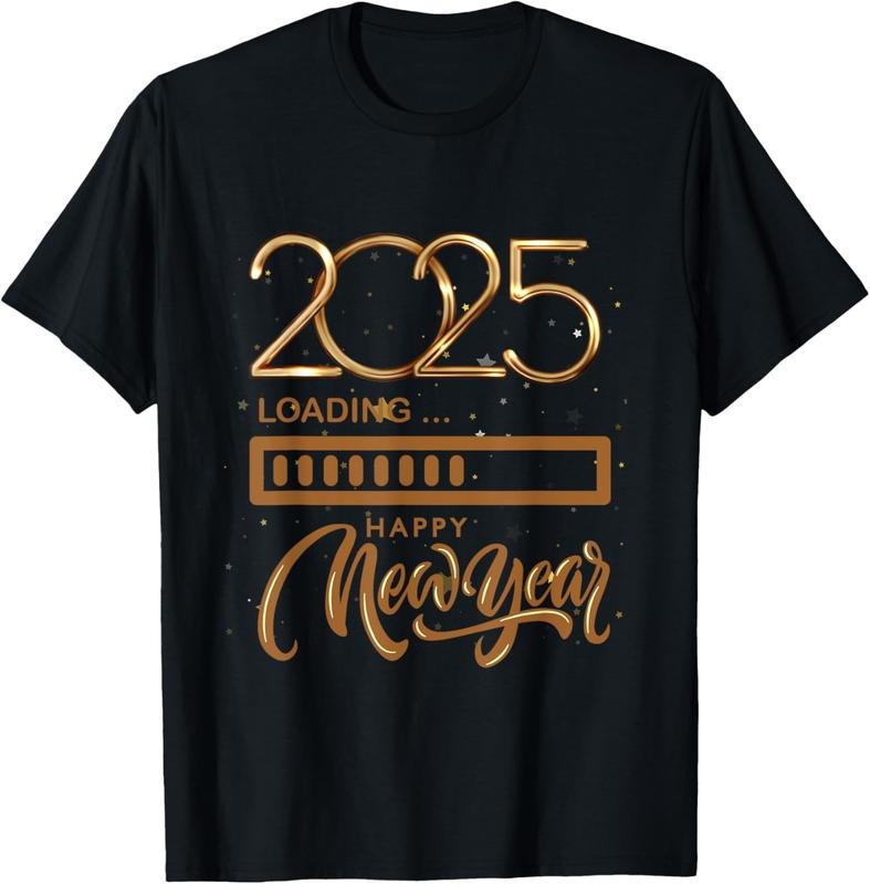 100% Cotton Happy New Year Eve Party Supplies 31st December 2025 Loading T-Shirts, Hoodie, Sweatshirt