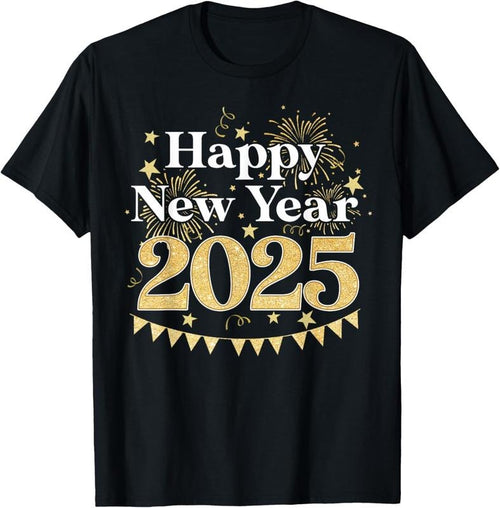 100% Cotton Happy New Year Party Loading 2025 Family Matching Fireworks T-Shirt Hoodie Sweatshirt | PrintMintTees.com
