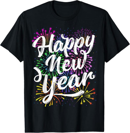 100% Cotton Happy New Year Party Supplies 2025 Family Matching Fireworks T-Shirt Hoodie, Sweatshirt | PrintMintTees.com