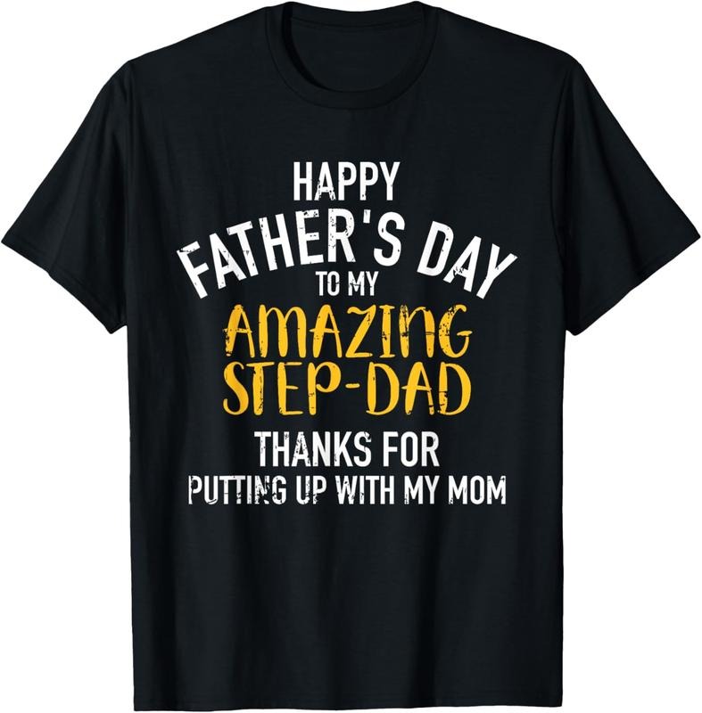 100% Cotton Happy father's day step dad T-Shirt Hoodie Sweatshirt | PrintMintTees.com