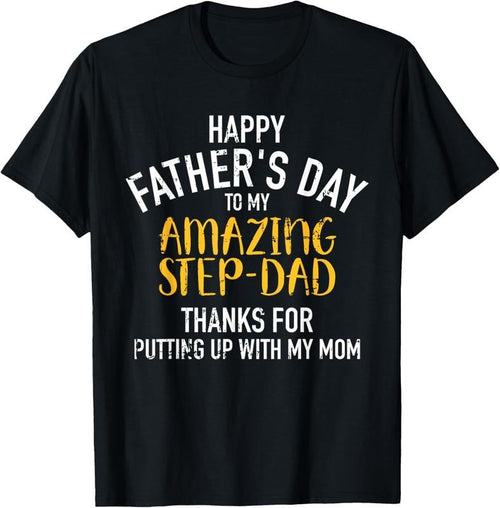 100% Cotton Happy father's day step dad T-Shirt Hoodie Sweatshirt | PrintMintTees.com