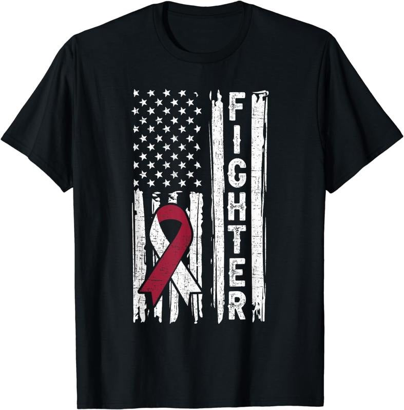 [100% Cotton]Head And Neck Cancer Patient Fighter Throat Oral Cancer Flag T-Shirt Hoodie Sweatshirt | PrintMintTees.com