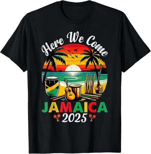 100% Cotton Here We Come Jamaica 2025 Girls Trip Family Summer Vacation T-Shirt Hoodie, Sweatshirt | PrintMintTees.com