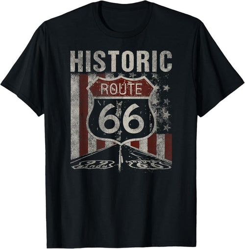 100% Cotton Historic U.S.A. Route 66 Highway Vintage America Road Sign T-Shirt Hoodie, Sweatshirt | PrintMintTees.com