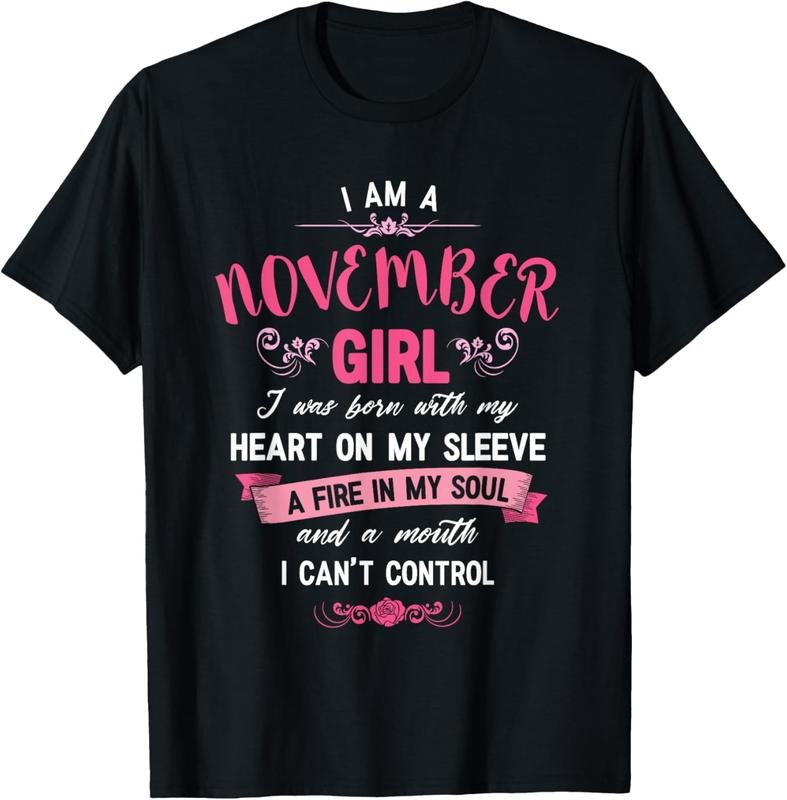 100% Cotton I Am November Girl Shirt T-Shirts, Hoodie, Sweatshirt