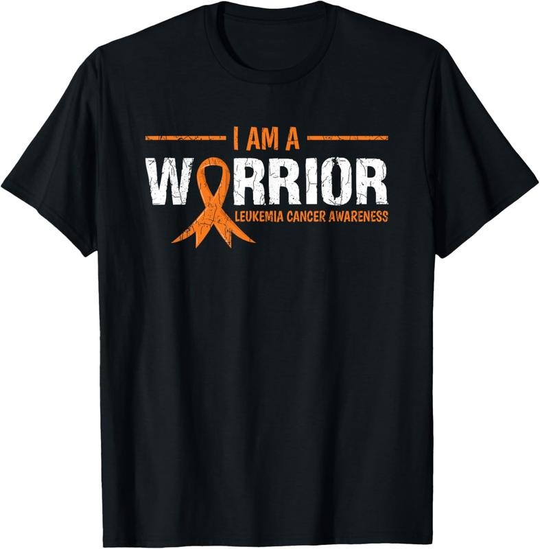 100% Cotton I Am Warrior Leukemia Awareness Happy Ribbon Shirt Hoodie Sweatshirt