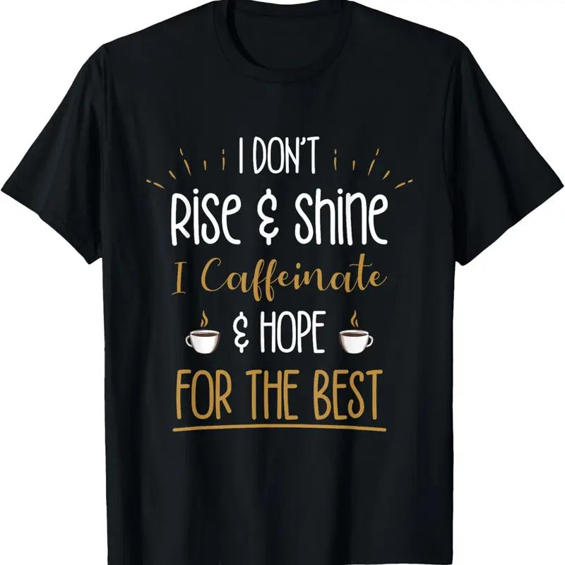 100% Cotton I Caffeinate & Hope For The Best - Funny Coffee Lover Gift T-Shirt Hoodie Sweatshirt | PrintMintTees.com