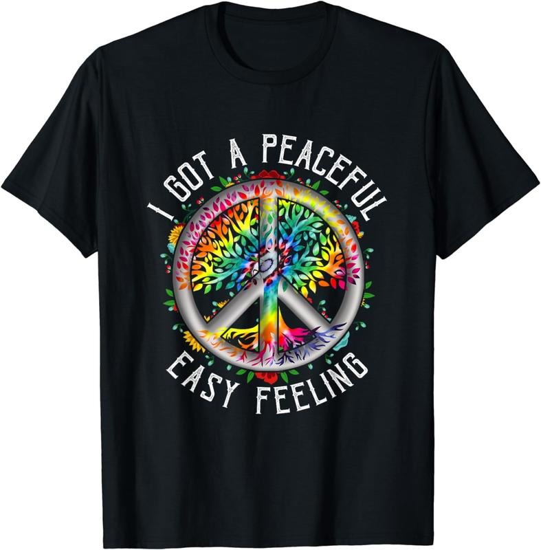 [100% Cotton]I Got Peaceful Easy-Feeling Tie Dye Hippie 1960s Peaceful T-Shirt Hoodie Sweatshirt | PrintMintTees.com