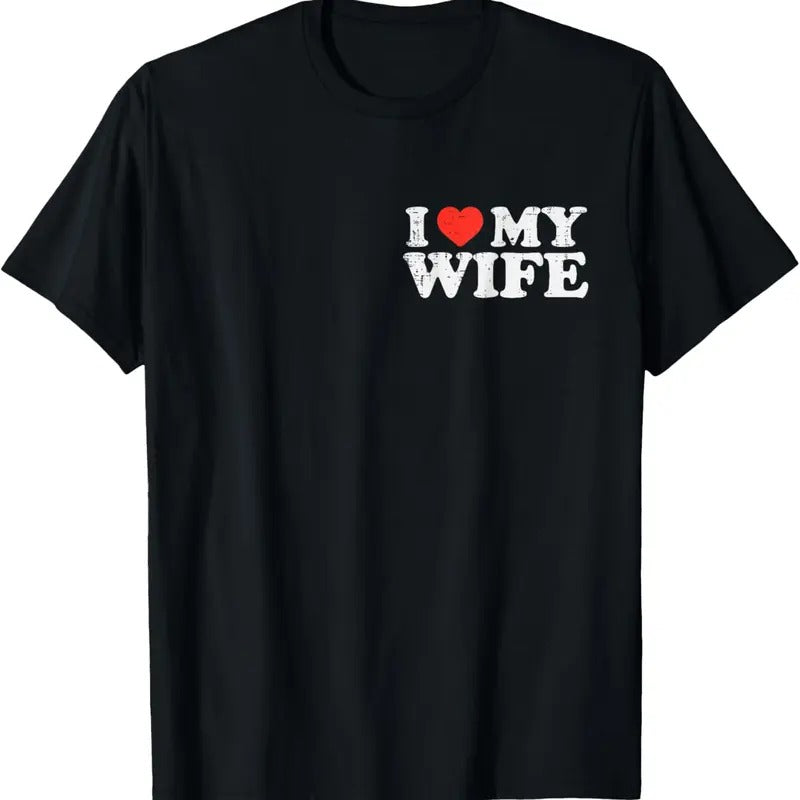 100% Cotton I Heart Love My Wife Retro Vintage Valentine's Day Lover T-Shirt Hoodie Sweatshirt | PrintMintTees.com