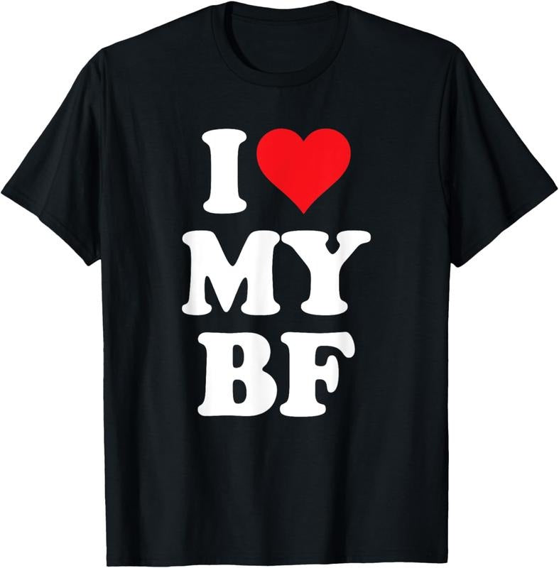 100% Cotton I Heart My BF Valentine's Day For Boyfriend Best I Love BF T-Shirt Hoodie Sweatshirt | PrintMintTees.com