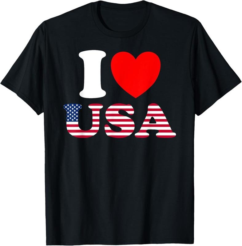 100% Cotton I Heart USA, I Love USA - Fun United States of America T-Shirt Hoodie Sweatshirt | PrintMintTees.com