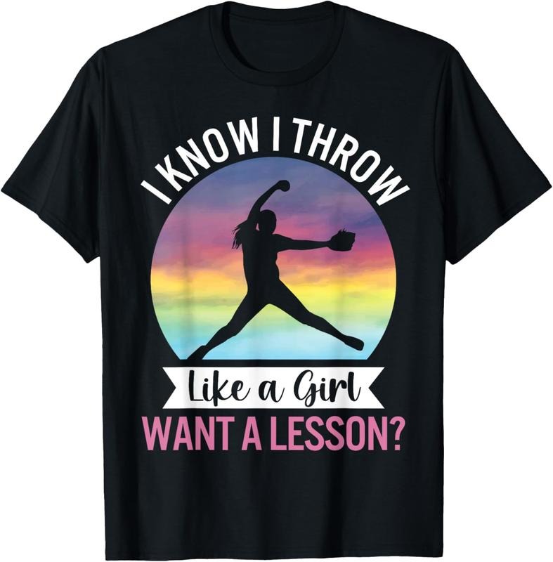 100% Cotton I Know I Throw Like A Girl Funny Women's Softball Pitcher T-Shirt Hoodie, Sweatshirt | PrintMintTees.com