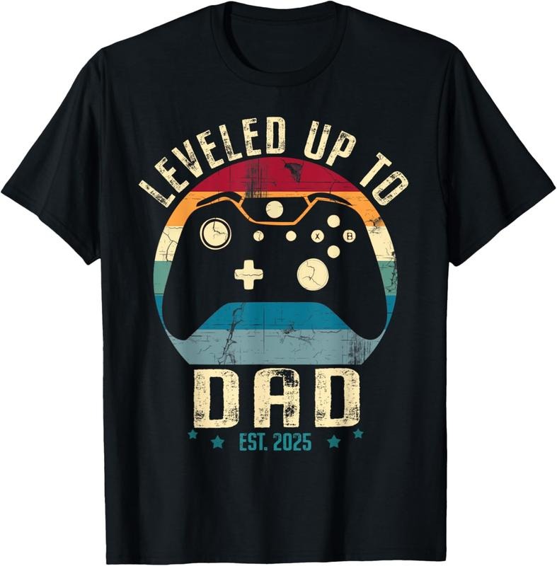 100% Cotton I Leveled Up To Dad 2025 Promoted To Daddy Soon To Be Father T-Shirt Hoodie Sweatshirt | PrintMintTees.com