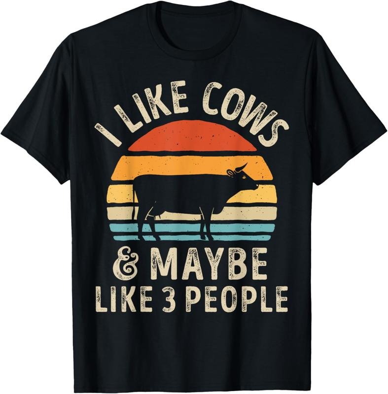 100% Cotton I Like Cows And Maybe Like 3 People Cow Farm Farmer Retro T-Shirt Hoodie, Sweatshirt | PrintMintTees.com