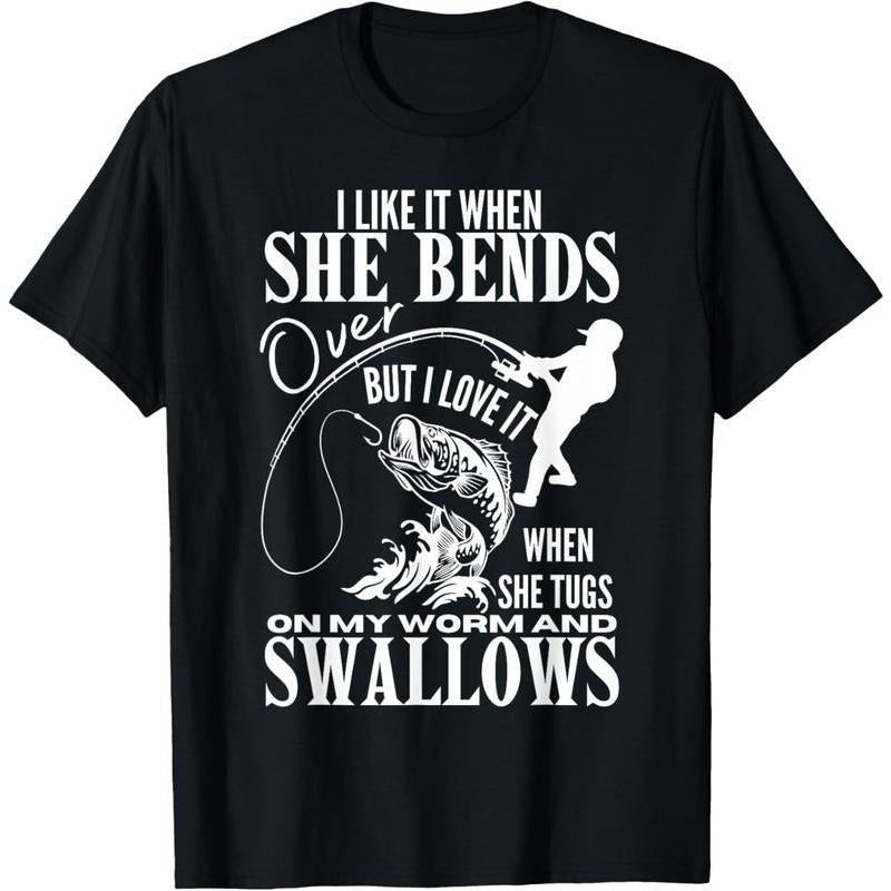 100% Cotton I Like It When She Bends Over Fishing Dad Funny Fathers Day T-Shirt style 02 Hoodie Sweatshirt