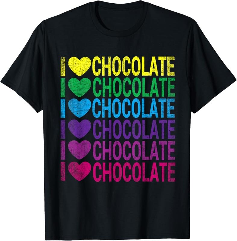 100% Cotton I Love Chocolate - I Heart Chocolate - Rainbow T-Shirt Hoodie Sweatshirt | PrintMintTees.com